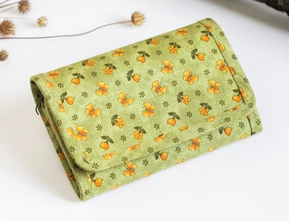 Small floral purse vegan wallet pattern wallet by MatangiHome