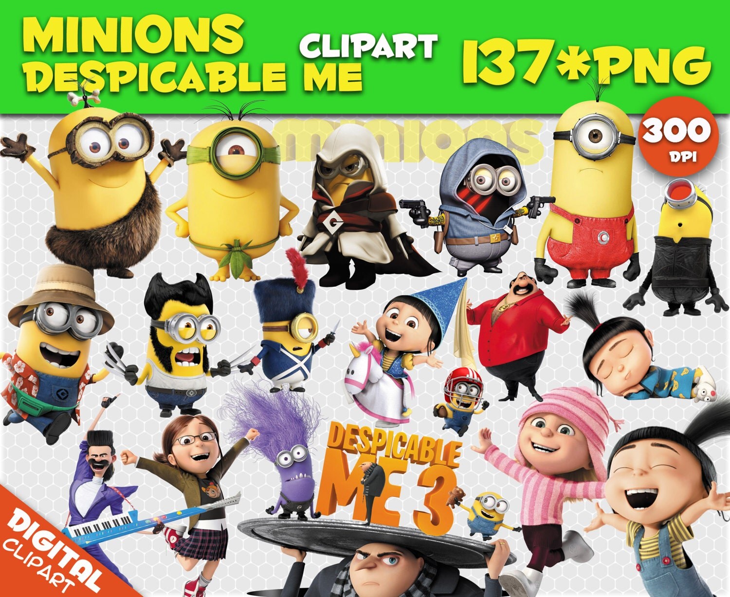 Minions Clipart Despicable Me Clipart 137 PNG 300dpi Images