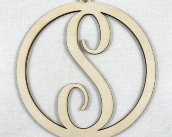 Wood Letter Cutout For DIY Crafting Supplies, Wood Monogram Wall Decor, Personalized Wood Letter Christmas Ornament, Unfinished Wood Letter