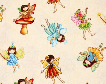 Fairies Girls Fabric by Henry Glass Fabrics by the Half Yard