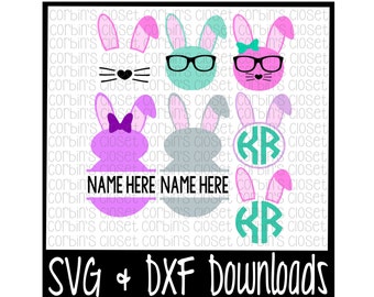 Easter Bunny SVG * Bunny * Monogram Cut File - SVG & DXF Files - Silhouette Cameo/Cricut