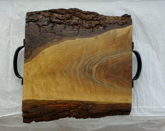 Walnut Live edge Serving Tray with bark attached