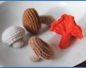 PDF Crochet Pattern Mushrooms Collection, Amigurumi mushroom, Amigurumi Pattern, crochet play food, amigurumi play food, handmade toy