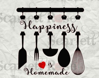 Happiness is Homemade Monogram SVG cutting file clipart in svg, jpeg, eps and dxf format for Cricut & Silhouette - Instant Download