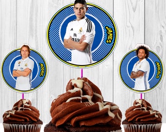 12 Toppers Cristiano Ronaldo and Real Madrid Friends for cupcakes download Instantaneous, printable, high quality, PDF file.