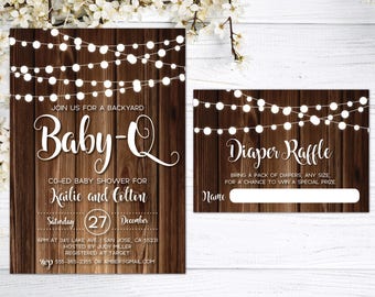 Baby-Q Invitation | BabyQ Baby Shower Invitation | Baby-Q Shower | Baby Q | Rustic Baby Shower | Couples Baby Shower | Baby BBQ | Beer & BBQ