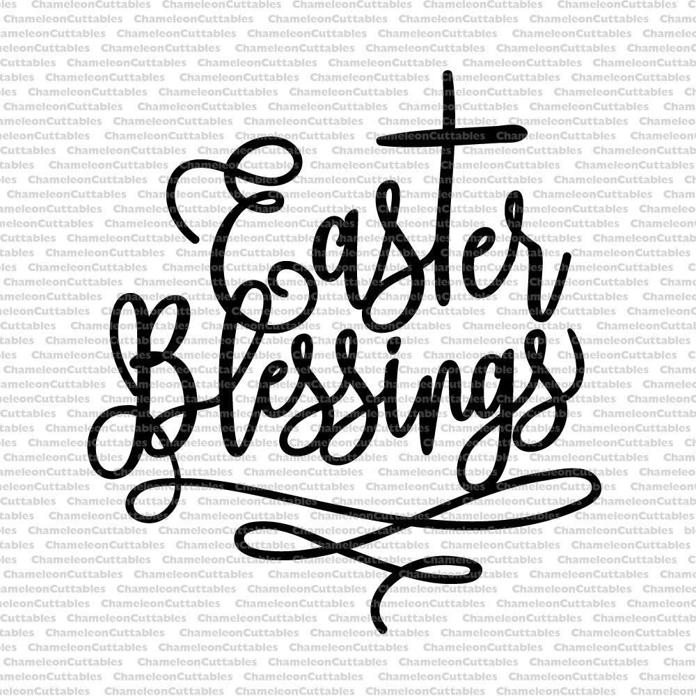 Easter blessings svg file vector silhouette cameo