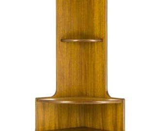 B440 Mid Century Modern Teak Corner Cabinet, Curio Cabinet, Produced by Nathan