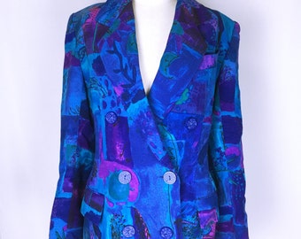 80's-90's JEAN-LOUIS SCHERRER Art Print Tailored Jacket Coat