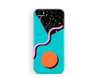 90s iPhone Cases, iPhone SE Case, Pop Art iPhone 5s Case, Protective iPhone Case, Tough iPhone 5 Case, Post Modern Design, Blue iPhone Case