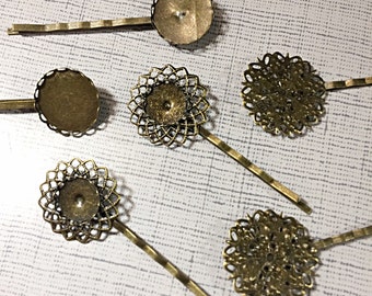 Ornate filigree bobby pin blanks