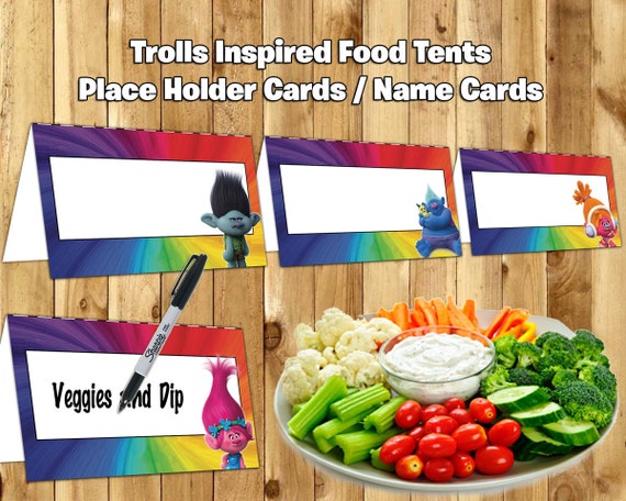 Trolls Inspired Food Tent Cards Trolls Food Tents By Instbirthday
