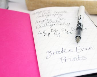 Calligraphy Notebook, Hand Lettering, Calligraphy worksheet, Tn insert, Travelers Notebook insert, Notebook Refill, PRINTED, 40 PAGES