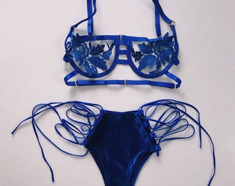NEW !!! lingerie set • ELECTRIC BLUE •