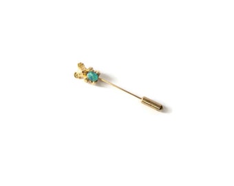 Vintage Stick Pin Koala Bear Blue Opal, Gold Bear, Koala Pin, Stickpin Australia, Hat Pin Brooch, Qantas Airlines Advertising, Semi Precious