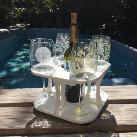 Items similar to Boat or Pool Wine Bottle and Glass Holder ...