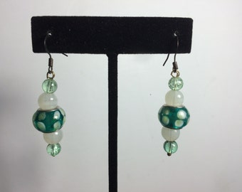 Green Glass Earring