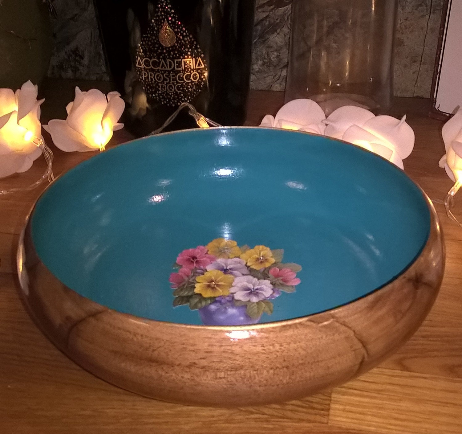 Decorated Wooden Bowl