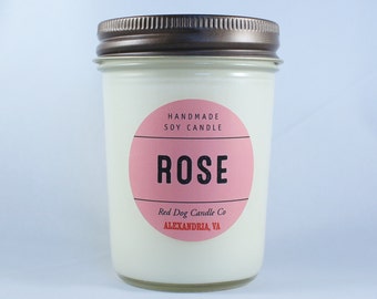 Rose Handmade Soy Candle | Rose-Scented Candle | Soy Candle Gift | Rose Bouquet Candle | Rose Candle