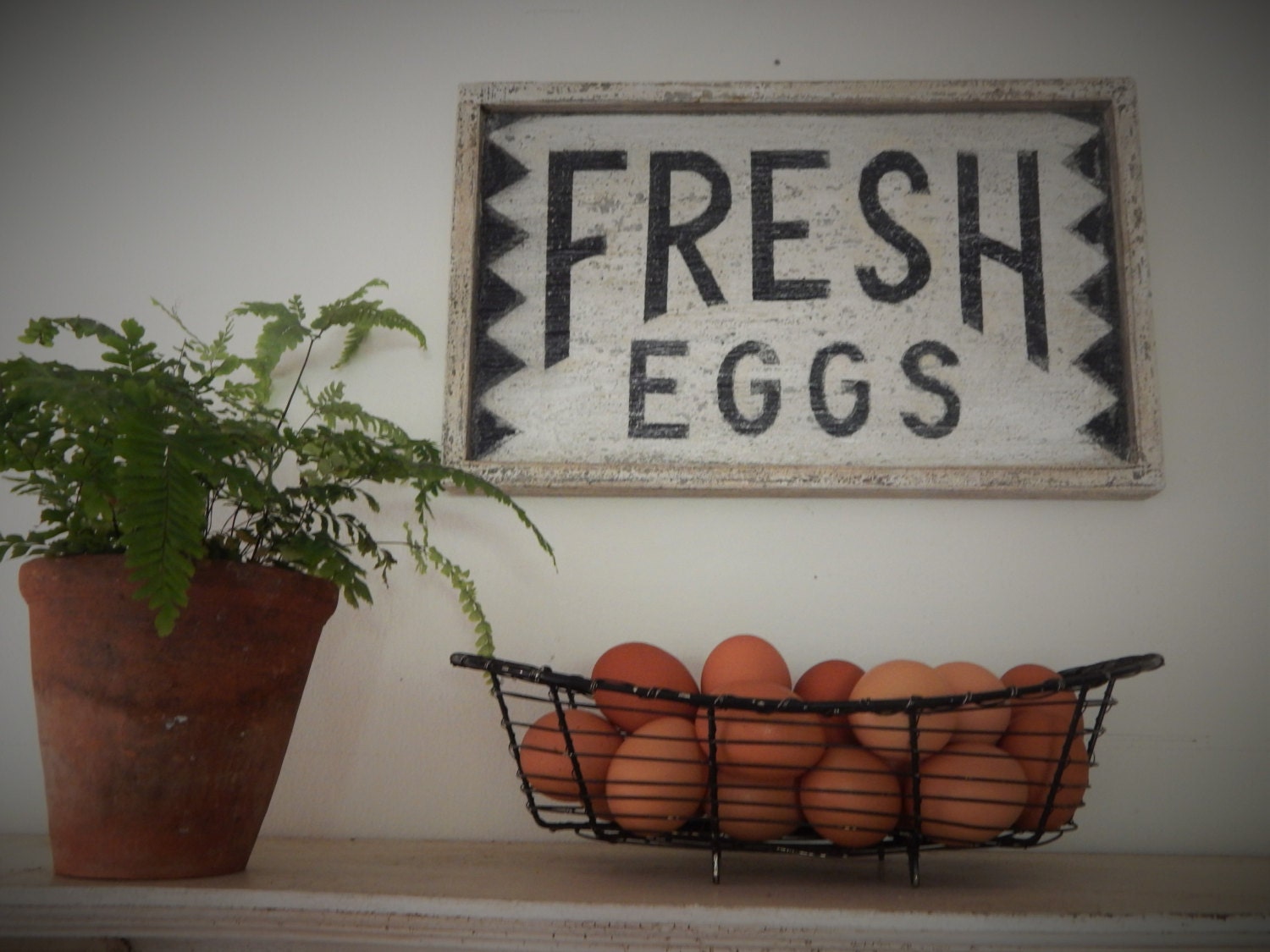 Fresh Eggs Sign Vintage Style Signs Hand Made Signs