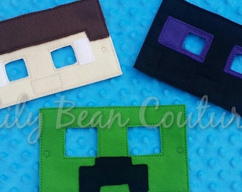 Block world dress up masks, cosplay, costume, Party Favor - Ready to Ship