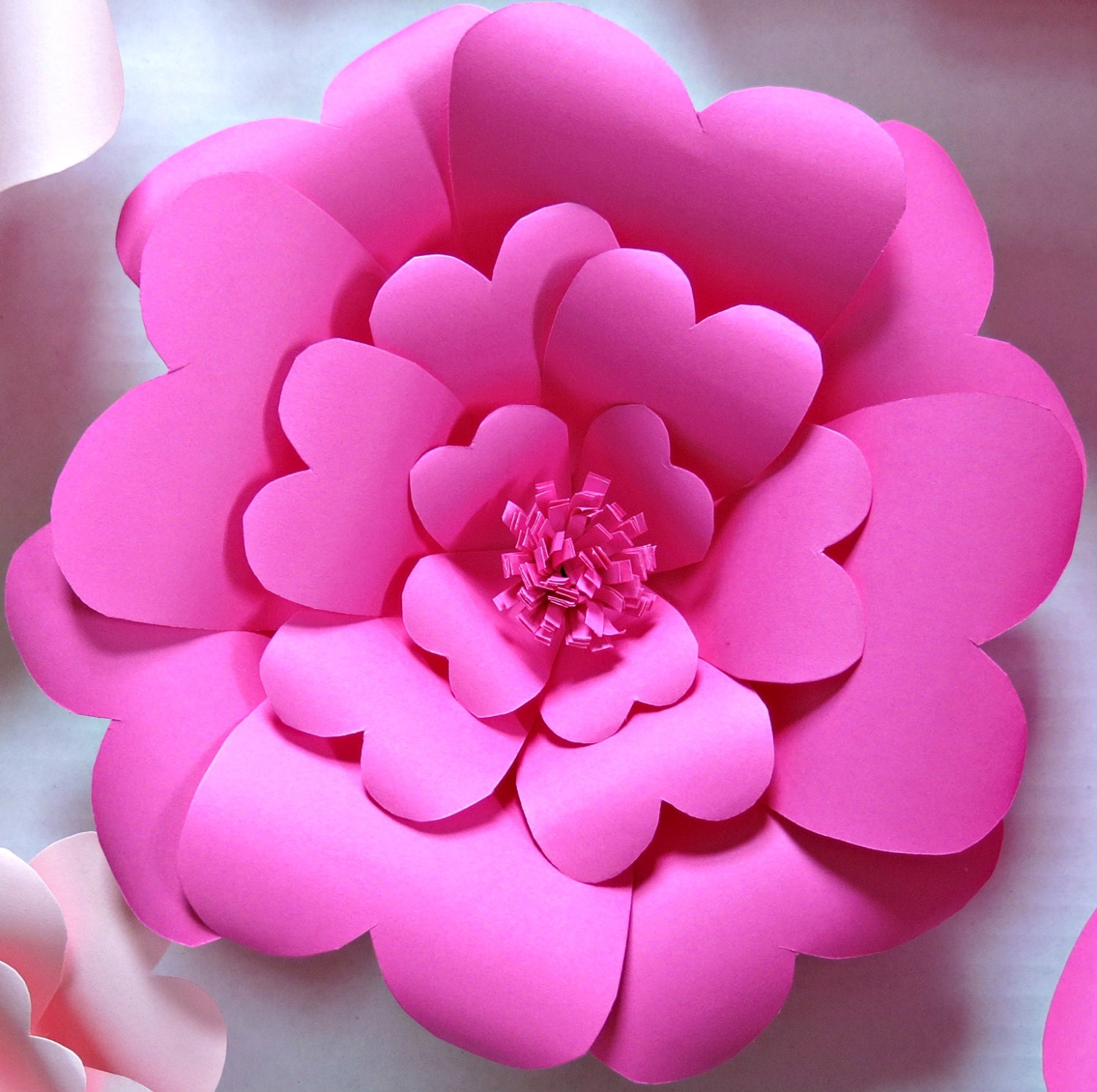 Hot Pink giant Paper Flower 12 Fuchsia Rose for Floral