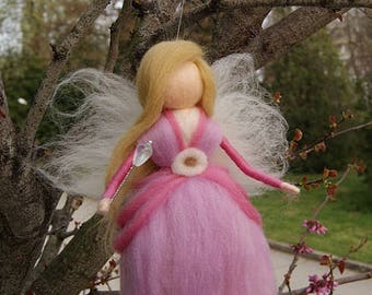 Wool Needle felted fairy Waldorf fairy Felted Doll Waldorf Inspired Ecofriendly Nursery Decor