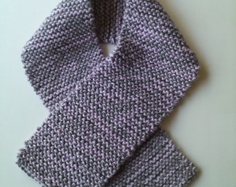 Winter Scarf In Heather Gray & Purple Lilac.Womans,Teens