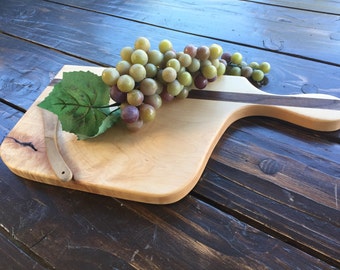 Hard Maple with Black Walnut Cheese Board, perfect for entertaining and impressing your guests! Makes great wedding gifts too.