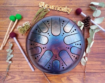 12" Kosmosky tank drum + free Bag ( Steel tongue drum / handpan / propane drum / tankdrum)