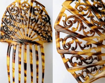 Large Art Deco Mantilla Faux Tortoiseshell Comb