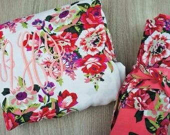 Set of 1,2,3,4,5,6,7,8,9,10,11,12 custom bridesmaid robes, bridesmaid gifts, gift for bridesmaid, bridal party robes, cotton floral wedding
