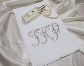 Embroidered Monogrammed Guest Hand Towels