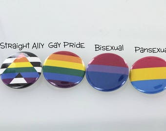 SALE!LGBT Pride Flags Button Badges, 1.5in LGBTQ Button Badges, Gay Pride Pin, Bisexual Pin, Asexual Pin, TransGender Pin, Magnet, Key Chain