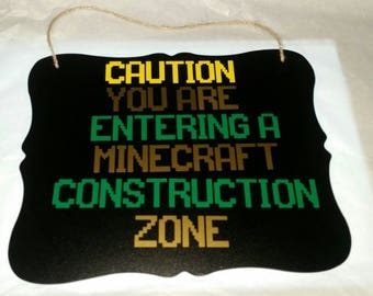 Minecraft Construction chalk board sign, Minecraft, Minecraft sign, Minecraft construction