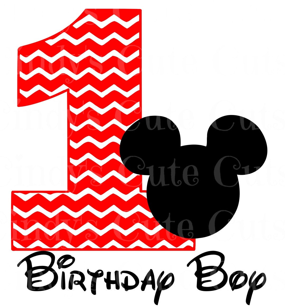 Download First Birthday Mr. Mouse Chevron 1 one Cut File Cuttable ...