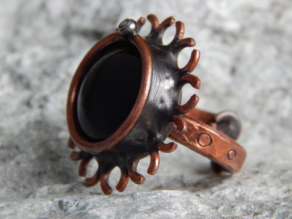 Magic ring Black ring Copper ring Valentines day gift Flower ring Stained glass Steampunk ring Gift for her For mom Valentine gift For women by BornInStone steampunk buy now online