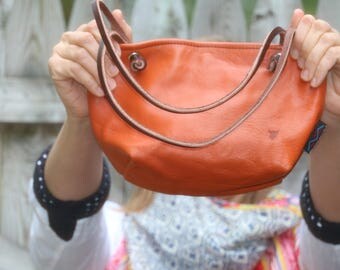 Leather Handbag / Leather Purse / Burnt Orange Purse / Made in the USA / Gift for Her / Limited Edition / Soft Leather