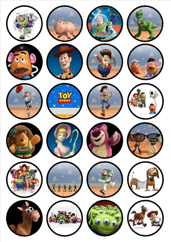 Toy Story Edible Wafer Rice Paper Cake Cupcake Toppers x 24