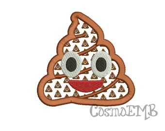 6 Size Poop Emoji Applique Embroidery Design Machine Embroidery - Digital INSTANT DOWNLOAD