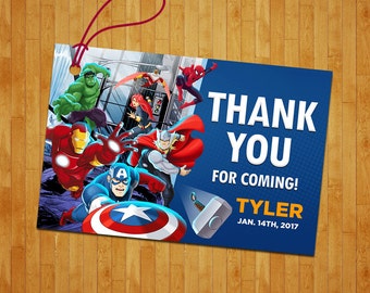 Avengers thank you tag, Avengers gift tag, Avengers thank you favor tag