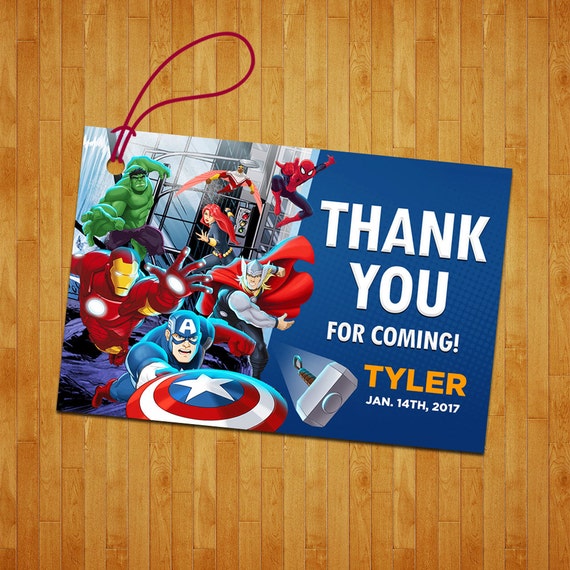 Avengers thank you tag Avengers gift tag Avengers thank you