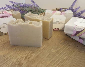 Green Lavender soap Handmade cold process soap