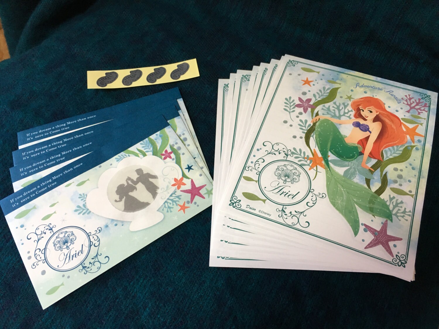 Disney Mermaid Ariel Stationery Set with Window Envelopes