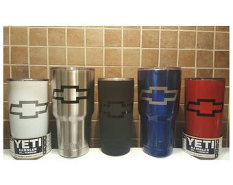 YETI - Authentic CHEVROLET Yeti Cup Mug 20 oz 30 oz Tumbler custom car truck Chevy Silverado 1500 Camaro owner fan gift idea bowtie emblem