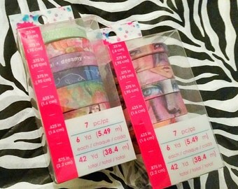 L2 pk Bundle Set by Jane Davenport Designs : 2 (7 pc.) Washi Tape Sets by Jane Davenport Designs ~Faces and Fantasies~