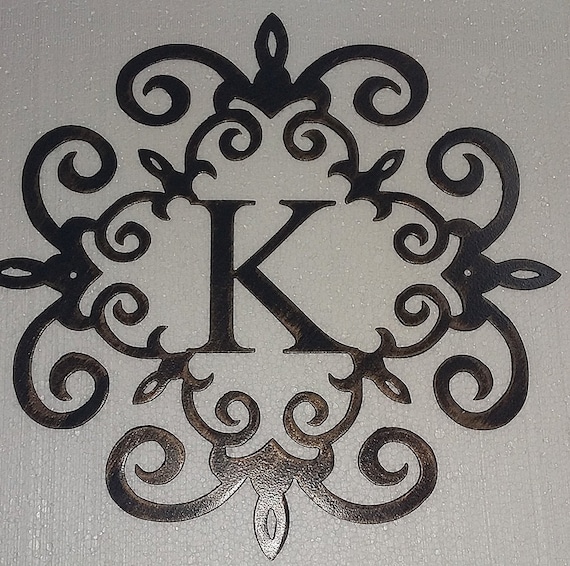 Family Initial Monogram Metal Wall Sign Wall Decor Any