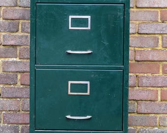Vintage Metal Filing Cabinet Industrial