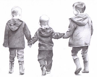 Birthday Gift // Family Portrait // Pencil Drawing // Original Portrait // Drawing from Photo // Portrait Drawing // Custom Portrait