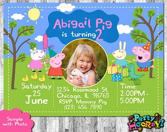 Peppa Pig Invitation, Peppa Pig Birthday Invitation, Peppa Pig Party, Peppa Pig Invites, Peppa Pig Printables, Peppa Pig Thank You Card Free